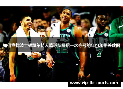 如何查找波士顿凯尔特人篮球队最后一次夺冠的年份和相关数据